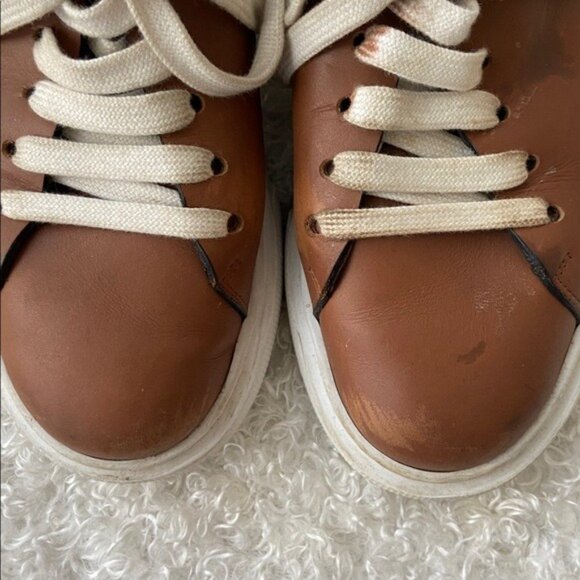 Prada Cognac Leather Low Top Calzature Donna Platform Sneakers - Picture 5 of 6